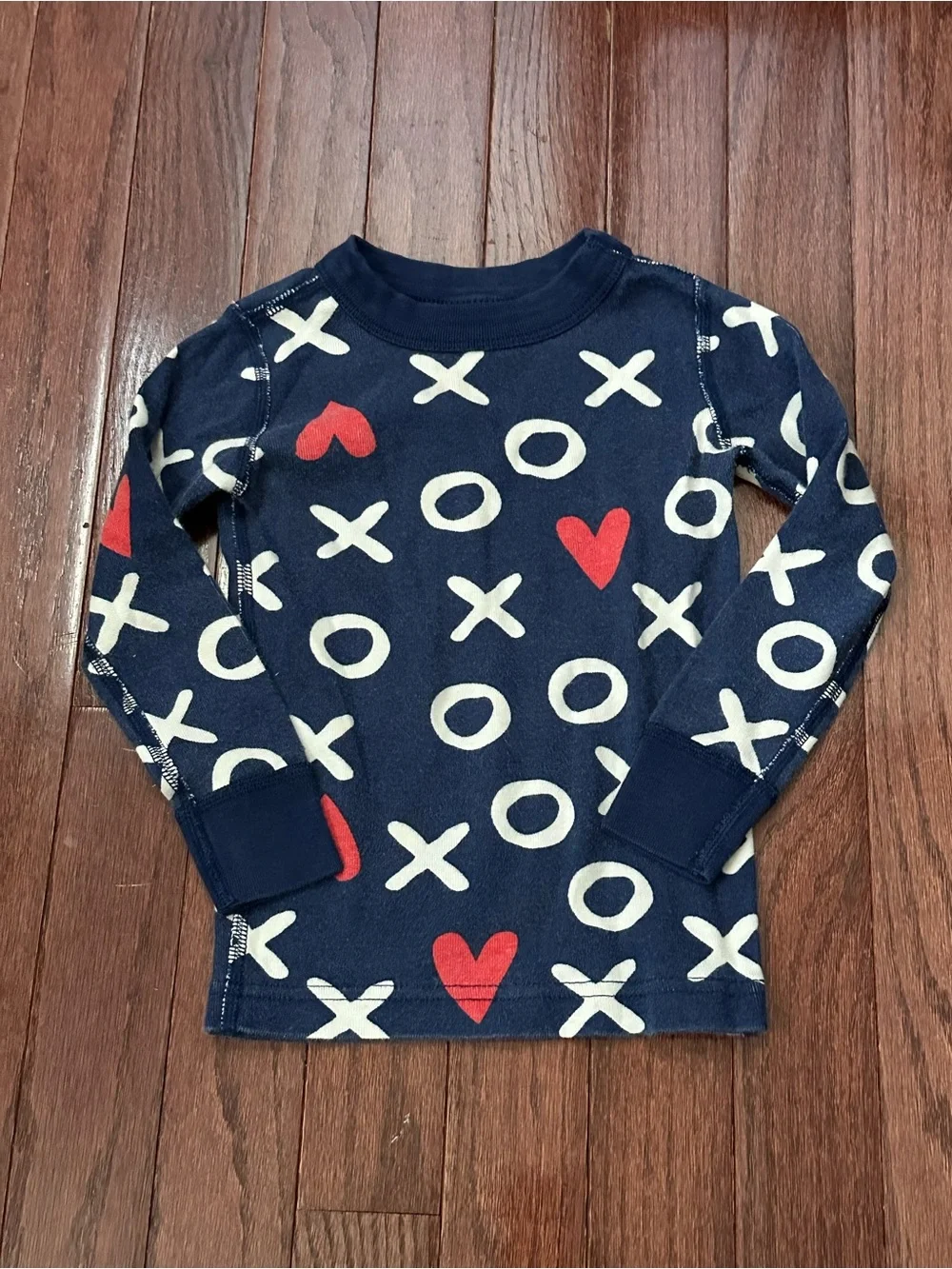 Hanna Andersson Kids Navy Blue” Hugs and Kisses “Pajama Set 3T